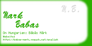 mark babas business card