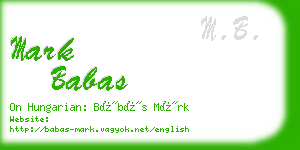 mark babas business card